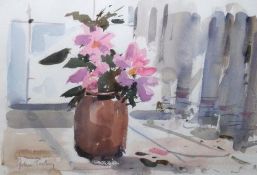 * JOHN TOOKEY, SIGNED, WATERCOLOUR, Still Life Study of Flowers in a Vase, 10” x 14”