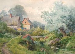 * HENRY JOHN SYLVESTER STANNARD, RBA, SIGNED, WATERCOLOUR, Inscribed verso “By The Brook Lambourne –