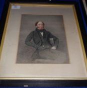 CIRCLE OF GEORGE RICHMOND, WATERCOLOUR, Portrait of a Seated Gent, 9” x 7”