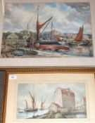 D LIGHTFOOT, SIGNED, TWO WATERCOLOURS, Inscribed verso “Old Tide Mill, Woodbridge, Suffolk” and “