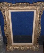 SMALL VICTORIAN STYLED PIERCED GILTWOOD PICTURE FRAME, 12” x 7 ½”