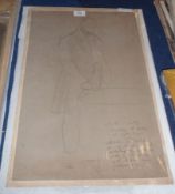 UNSIGNED, 19TH CENTURY CHARCOAL DRAWING, Inscribed “Wallis – Acting Secretary to Nelson at