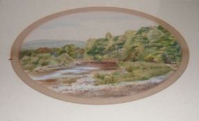 INDISTINCTLY SIGNED AND DATED 1882, WATERCOLOUR, Wooded River Landscape, 9” x 13” and COLIN