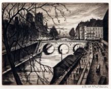 CHRISTOPHER RICHARD WYNNE NEVINSON, SIGNED IN PENCIL TO MARGIN, BLACK AND WHITE ETCHING,
