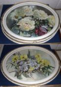 H RICHARDSON, SIGNED, PAIR OF WATERCOLOURS, Floral Subjects, 11” x 14” (oval) (2)