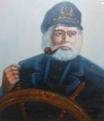 J HAWKINS, SIGNED, OIL, Captain of the Ship, 24” x 20”