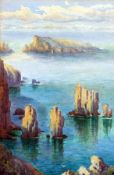 CLIFFORD GEORGE BLAMPIED, SIGNED, WATERCOLOUR, Inscribed verso “Les Autelets (early morning), Sark”,