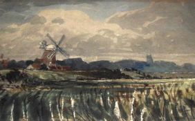 JAMES FLETCHER WATSON, SIGNED, WATERCOLOUR, Cley, 8 ½” x 12”