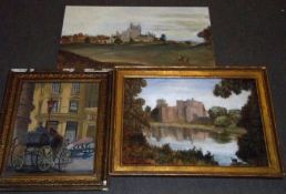 VERA K SPENCER, SIGNED, OIL, “Knightsbridge Green”; together with two further Oils by E D Briere,