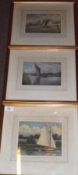 WILLIAM HICKS LIVOCK, ONE SIGNED, GROUP OF THREE WATERCOLOURS, Wherries and Yachts on the Norfolk