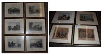 GROUP OF ELEVEN ANTIQUE HAND COLOURED ENGRAVINGS, Mainly London subjects, assorted sizes (11)