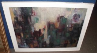 INDISTINCTLY SIGNED AND DATED ’66, OIL, Image of a City – Bengal, 25” x 35”