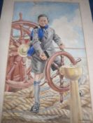 HAROLD L ARCHER, SIGNED, WATERCOLOUR, Inscribed verso “The Young Pilot”, 16 ½” x 10” (mounted but