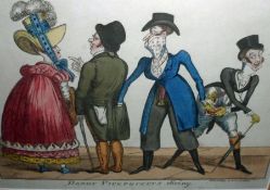 McCLEARY (PUBLISHER), EARLY 19TH CENTURY, HAND COLOURED ENGRAVING, “Dandy Pickpockets Diving”, 8”