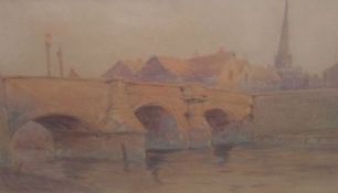 PARSONS-NORMAN, SIGNED, WATERCOLOUR, Bishops Bridge, Norwich, 10” x 17”