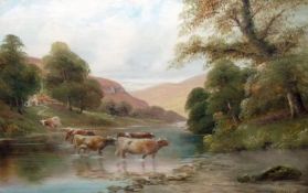 C F WATSON, SIGNED AND DATED 1907, OIL, “On the Whate Above Burnsall”, 15” x 23”
