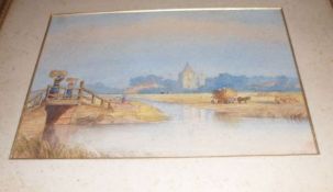 W HUNT, SIGNED, WATERCOLOUR, Inscribed verso “Croyland Abbey”, 9” x 12 ½”