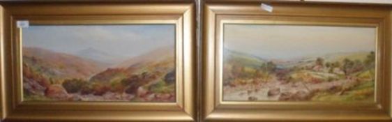 GARMAN MORRIS, SIGNED, PAIR OF WATERCOLOURS, Inscribed “Barlmeet and the Upper Dart” and “Sharp Tor,