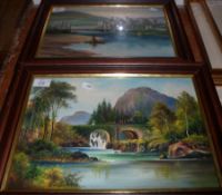 H WILLIS PRYCE, SIGNED, PAIR OF OILS, Conway Castle and River Awe, 9”x 14” (2)