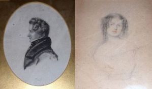 19TH CENTURY, ENGLISH SCHOOL, SEPIA WATERCOLOUR, “Robert Charles Dallas”, 5 ½” x 4”; together with