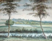 CIRCLE OF THOMAS GAINSBOROUGH, WATERCOLOUR, Landscape, 6” x 8”