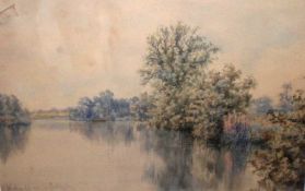 STEPHEN JOHN BATCHELDER, SIGNED, WATERCOLOUR, Inscribed “Near Wroxham Broad”, 13” x 20”