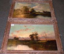 G PERRIN (F E JAMIESON), SIGNED, PAIR OF OILS, River Landscapes, 15” x 23” (2)