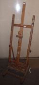 SMALL WOODEN ADJUSTABLE STUDIO EASEL, 20” wide, 56” tall