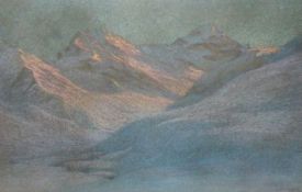 LAWRENCE G LINNELL, SIGNED, PASTEL, Mountain Range, 18” x 28”