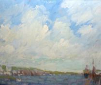 PHILIP BERGNER, SIGNED TWICE, OIL, Inscribed verso “Falmouth”, 19” x 23”