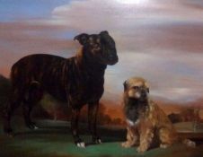 * BERNARD DE CLAVIERE, SIGNED AND DATED ’96, OIL ON CANVAS, Staffordshire Bull Terrier and other