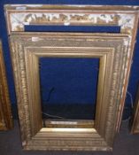 TWO GILT GESSO PICTURE FRAMES (FOR RESTORATION), the largest 19” x 15” (2)