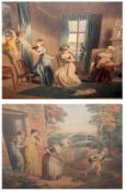 AFTER GEORGE AND HENRY RICHTER, PAIR OF ANTIQUE HAND COLOURED ENGRAVINGS, “Turn Out” and “Come