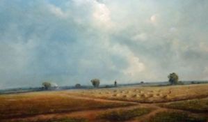 GEOFFREY FLATT, SIGNED, OIL, Norfolk Landscape, 22” x 35”