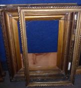 CARVED GILTWOOD PICTURE FRAME, 12” x 21”; and a further VICTORIAN SWEPT GILT GESSO PICTURE FRAME, 11