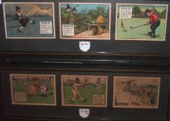 AFTER CHARLES CROMBIE, GROUP OF SIX EARLY 20TH CENTURY COMICAL GOLFING/CRICKETING PRINTS, in