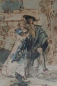 ATTRIBUTED TO CHARLES LESLIE, WATERCOLOUR, “The Bride of Lannermore”, 6” x 4”