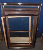 GROUP OF SEVEN ASSORTED EARLY 20TH CENTURY MAINLY WOODEN PICTURE FRAMES, the largest 23” x 19” (7)