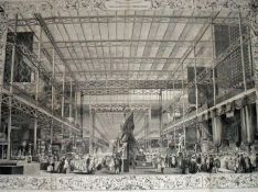 LARGE MID-19TH CENTURY, BLACK AND WHITE ENGRAVING, “Interior of The Crystal Palace, Hyde Park, 1851”
