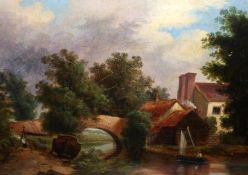 C H G, INITIALLED AND DATED 1851 TO STRETCHER VERSO, OIL, Inscribed “Petch Bridge”, 9 ½” x 13”
