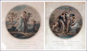 AFTER A KAUFFMAN, ENGRAVED BY G SCORODOOMOFF, PAIR OF LATE 18TH/EARLY 19TH CENTURY COLOURED