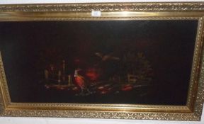 S H CHAPMAN, SIGNED, OIL, Pheasant in Woodland, 16” x 35”