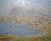 FOLLOWER OF GEORGE HOUSTON, BEARS SIGNATURE, OIL, “Shilyen From Garvie Bay – Wester Ross”, 15” x 19”