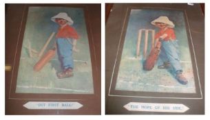 AFTER E P KINSELLA, PAIR OF EARLY 20TH CENTURY COLOURED PRINTS, “The Hope of His Side” and “Out