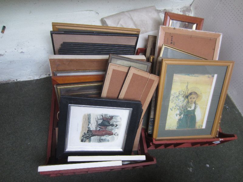 Three C19th French fashion prints framed & glazed & a large quantity of pictures & prints