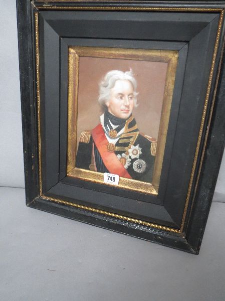 Framed oil painting portrait of Admiral Lord Horatio Nelson