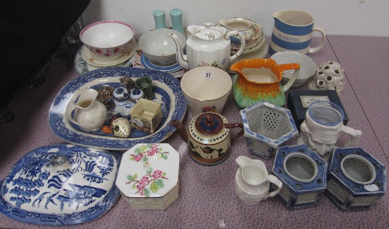 Large quantity of China, including Clarice Cliff, Wade, Willow, etc. etc.