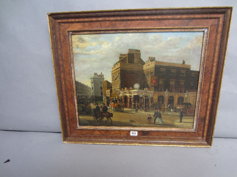 C19th English school, oil on canvas `Pickering Terrace, London 1865` titled verso 44x54 framed