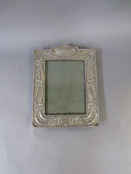 Hallmarked silver Arts and Crafts picture frame 20 x 15