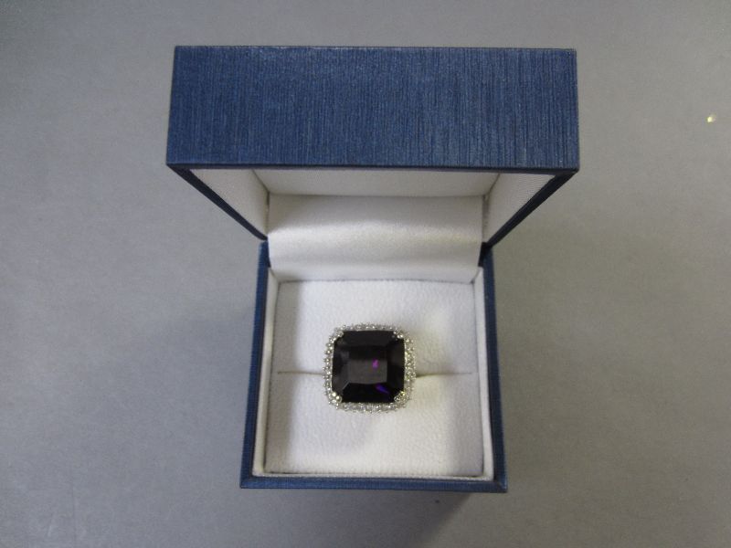 Amethyst and silver ring